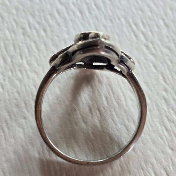 Vintage Sterling Silver 925 Amethyst & Marcasite Ring - Picture 3 of 13